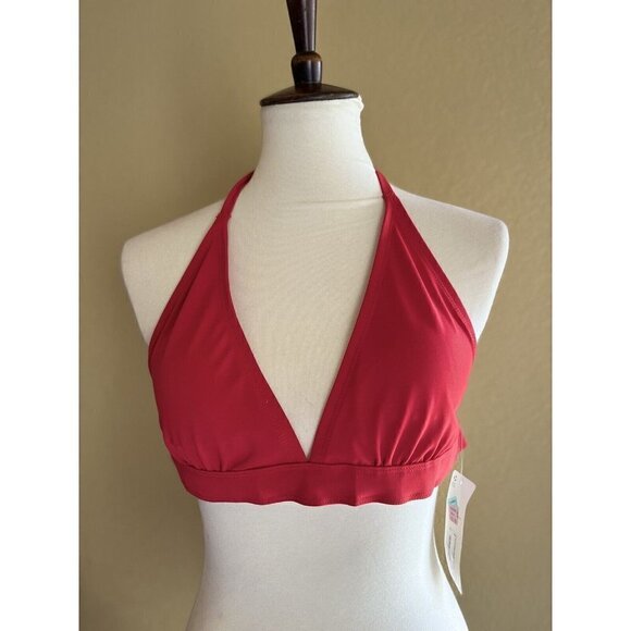 Peyton & Parker Triangle Bikini Swimsuit Top Barbados Cherry Size S - Picture 2 of 10